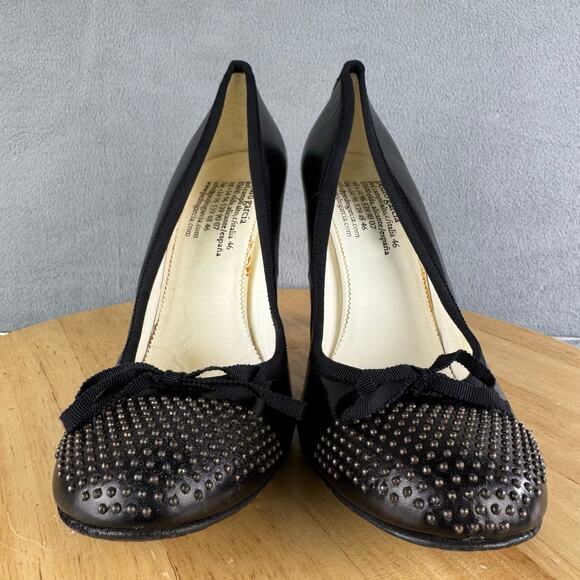Pedro Garcia Gemma Black Leather High Heels W/Bow Women’s Size 39/ 9 US - Picture 2 of 9